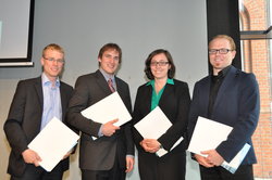 Unsere ausgezeichneten Bauingenieure v.l.n.r.: Christopher Wenz, Constantin Möller, Nina Knoefel, Christian Kock.