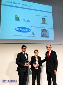 Gewinner des Best Nanomedicine Product-Deal Award:Aerogelex, repräsentiert Ramam Subrahmanyman (links).