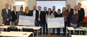 For their hard work, both teams received a cheque from Prof. Matzen. Photo: NIT