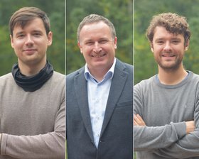 PhD student Guido Dittrich, Professor Patrick Huber, PhD student Manuel Brinker. Picture: TU Hamburg/Trede