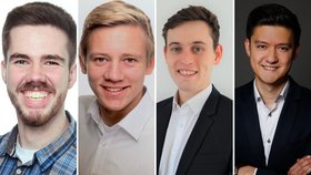 Die diesjährigen Bachelorpreisträger: (v.l.n.r.) Max Jonathan Garlipp, Timo Merbach, Roman Neubauer und Alexander Schwuchow.