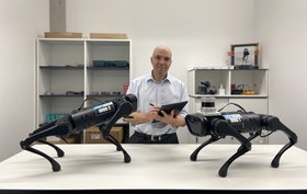 Professor Smarsly is developing collaborating legged robots for monitoring of buildings. Photo: Institute of Digital and Autonomous Construction.