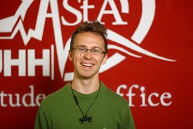 Der Preisträger Matthew Shidner engagiert sich beim AStA vor allem für die Einbeziehung internationaler Studierender.