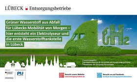 Scientists at TU Hamburg are investigating the potential uses of hydrogen in Lübeck. Graphic: EBL