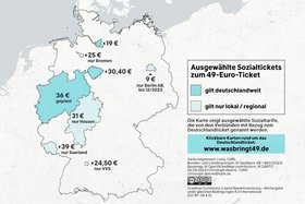 Mit dem Deutschlandticket soll die Nutzung des ÖPNV attraktiver werden. Für Armutsbetroffene bleibt das System aber uneinheitlich.