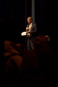 TUHH-President Prof. Andreas Timm-Giel during the opening ceremony (Photo: Leonie Sens)